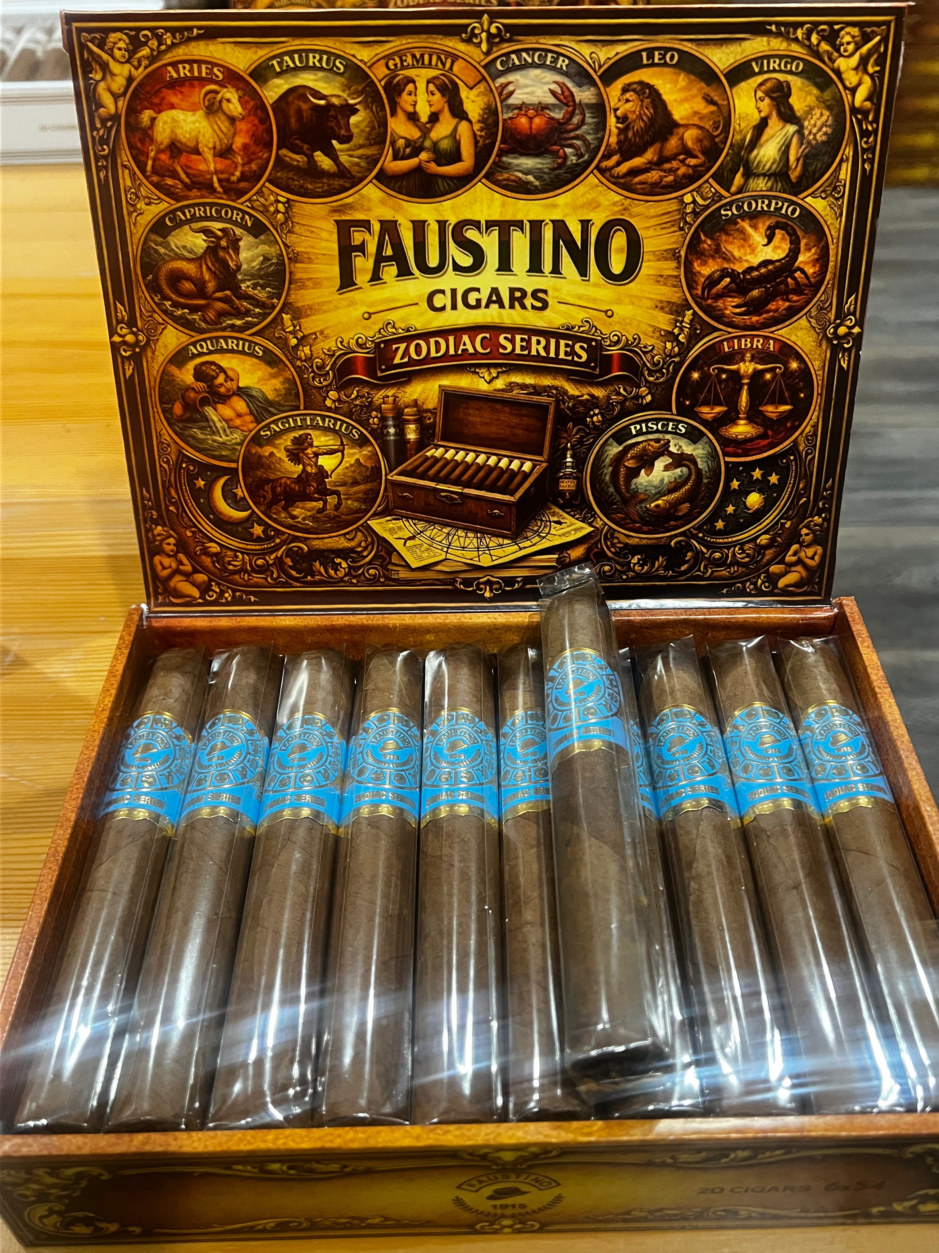 The zodiac series Corojo 99 . ( the box contains 20 cigars.)